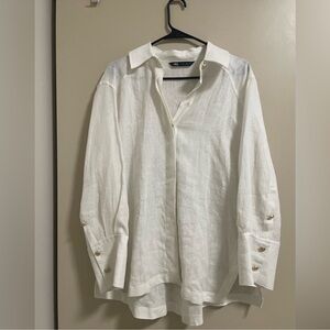 Zara white linen shirt